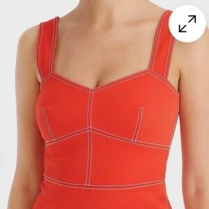 JCrew Sheath Dress Tomato Red Sz 10 Back Zip, Lined